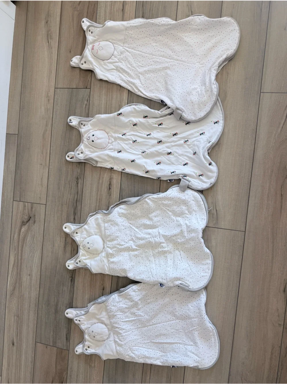Nested Bean White Infant Sleep Sack Set